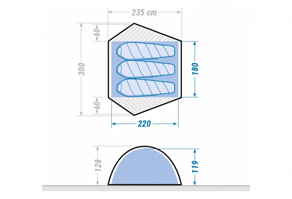 Tente Forclaz Trek 500 Autoportante 3 Personnes Gris Orange 11 Tente Forclaz Trek 500 Autoportante 3 Personnes Gris Orange – Image 9