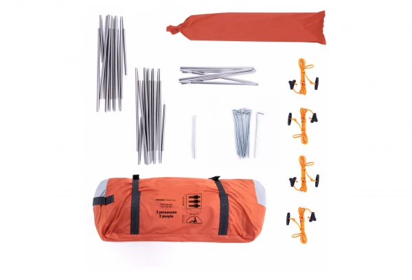 Tente Forclaz Trek 500 Autoportante 3 Personnes Gris Orange 12 Tente Forclaz Trek 500 Autoportante 3 Personnes Gris Orange – Image 10