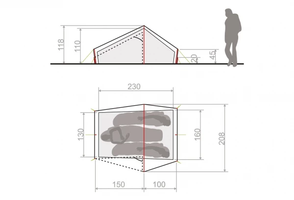Tente 2-3 Personnes Vaude Lizard Seamless Vert 6 Tente 2-3 Personnes Vaude Lizard Seamless Vert – Image 4