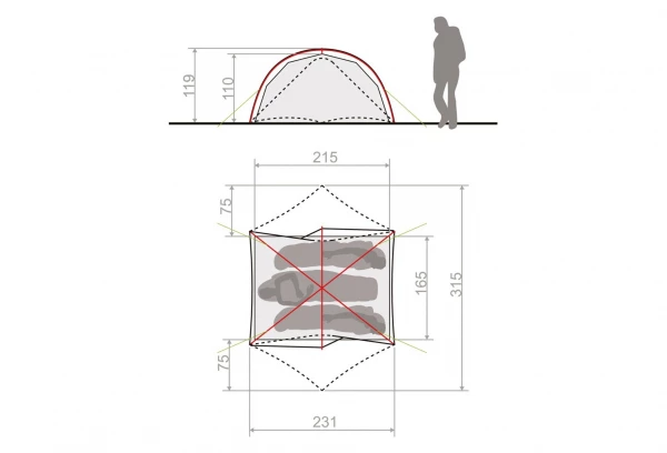 Tente 2-3 Personnes Vaude Space Seamless Vert 5 Tente 2-3 Personnes Vaude Space Seamless Vert – Image 3